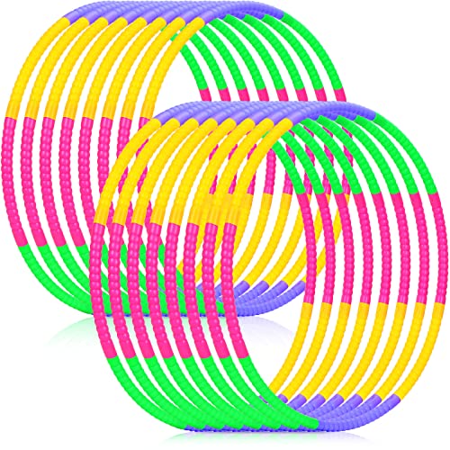 Vinsot Detachable Plastic Hoops for Kids, Adjustable Exercise Hoops Equipment for Sports, Dance, Outdoor Games, Parties and Pet Training - color: Multicolor