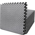 BEAUTYOVO Puzzle Exercise Mat with 12/24/48 Tiles Interlocking Foam Gym Mats, 24'' x 24'' EVA Foam Floor Tiles, Protective Flooring Mats for Gym Equipment - color: 96 Sq.ft/24 Tiles - Black & Gray