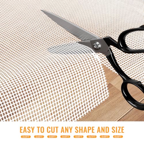 Silicone Non-Slip Rug Pad, Anti Skid Thin Area Rug Pad Gripper, Under Carpet Rug Mats for Hardwood Surface Floors, Keep Rugs in Place-5x8 Ft - size: 5 x 8 ft