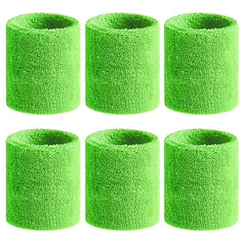 BEACE Sweatbands Sports Wristband for Men & Women - Moisture Wicking Athletic Cotton Terry Cloth Sweatband for Tennis, Basketball, Running, Gym, Working Out - color: Green
