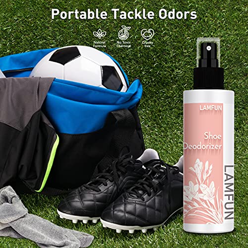 Shoe Deodorizer Spray, Natural Deodorant Spray, Odor Eliminator for Feet, Shoes and Gym Bags, Fights Odor and Stink, Freesia Fragrance, 150ml
