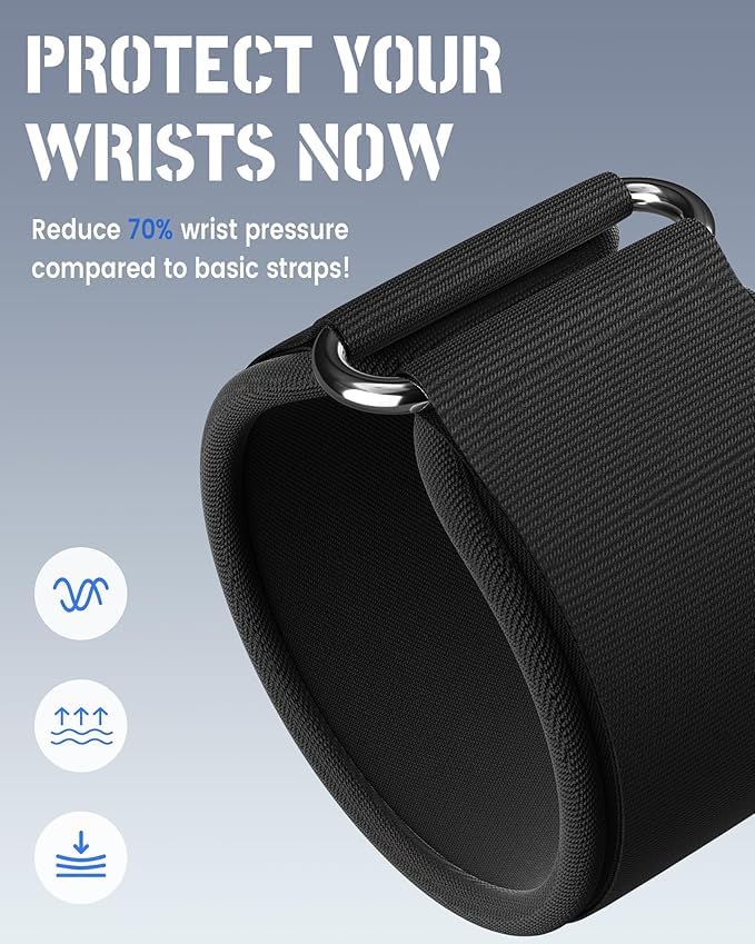 Gym Grips – A Pair of Weight Lifting Straps for Deadlifts, Barbell Rows, Pull-Ups & Strength Training | Powerlifting & Bodybuilding Workout Equipmen