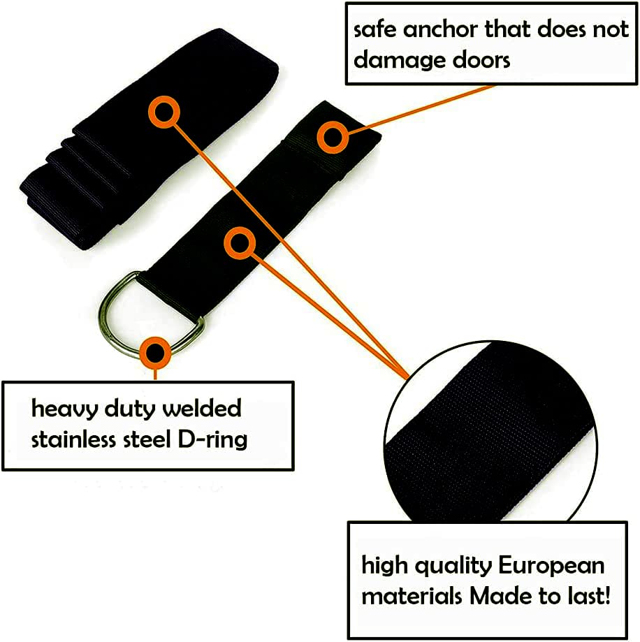 tchrules Door Leg Stretcher, Door Flexibility & Stretching Leg Strap - Great for Ballet Cheer Dance Gymnastics or Any Sport Leg Stretcher Door Flexibility Trainer Premium Stretching Equipment - color: black