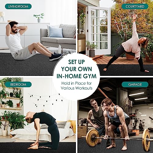 Large Exercise Mat, 8' x 6'/8' x 4'/6' x 4' Extra Durable Workout Mats for Home Gym Flooring, High-Density Gym Mats Cardio Mat for Jump Rope, MMA, Stretch, HIIT, Shoe-Friendly, Non-Slip, Non-Toxic - size: 8mm