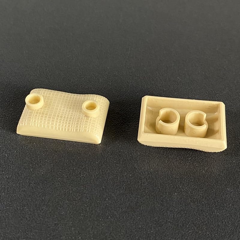 50 Pieces Military Building Blocks Sandbag, Bunker, Obstacle Sandbag Building Accessories, Tactical Equipment Assembling Scene Building Toys, Compatible with Lego Parts and Pieces(Tan) - color: Tan