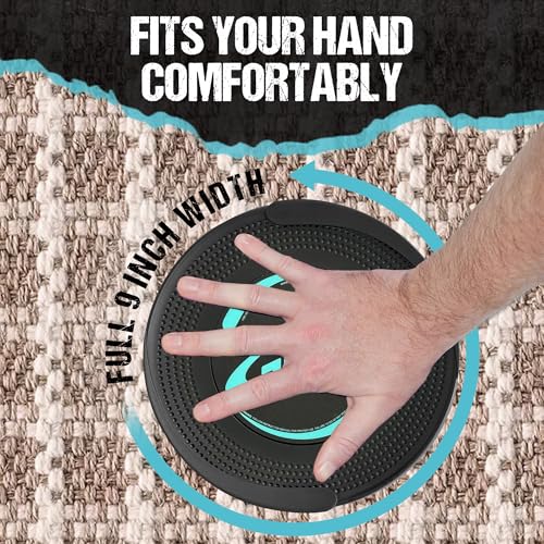 Gliding 9” Sliders for Working Out on Carpet Floors, 1 Pair + 4 Videos | The Original Exercise Sliders - color: Black (Carpet)