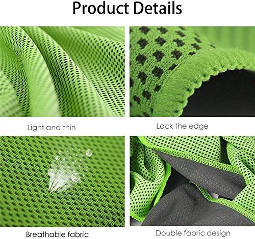 Sports Towel for Instant Cooling Relief Microfiber Towels for Golf Workout Swimming Gym Yoga Travel Camping Fitness 40"x12" Sweat Towel (Green 2 Pack) - color: Green 2 Pack