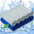 MENOLY 10 Pack Cooling Towels, Sweat Towels Cooling Towels for Neck and Face, Microfiber Towel Soft Breathable Towel for Gym, Yoga, Camping, Running, Fitness, Workout & More Activities(32"x12") - size: 10 Pack (Grey/Blue)
