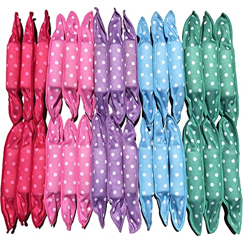40Pcs Soft Curlers To Sleep In Overnight Hair Rolllers Curlers For Long Hair Pillow Sponge Rollers For Curly Hairstyle - color: Fresh colors