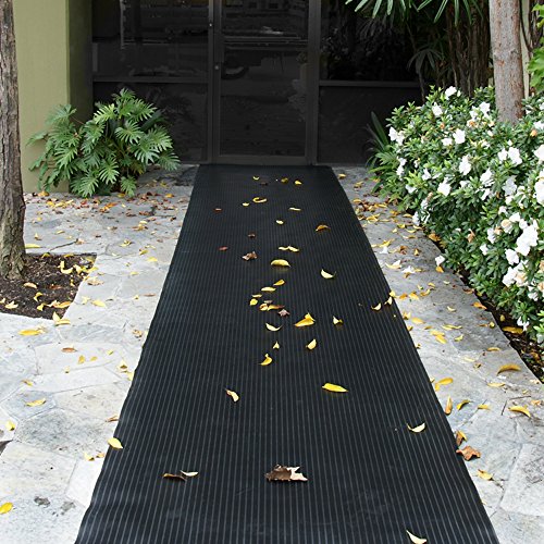 Rubber-Cal Composite Rib Corrugated Rubber Mat, 1/8" x 3ft x 2.5ft Roll - size: 30"L x 36"W x 0.1"Th