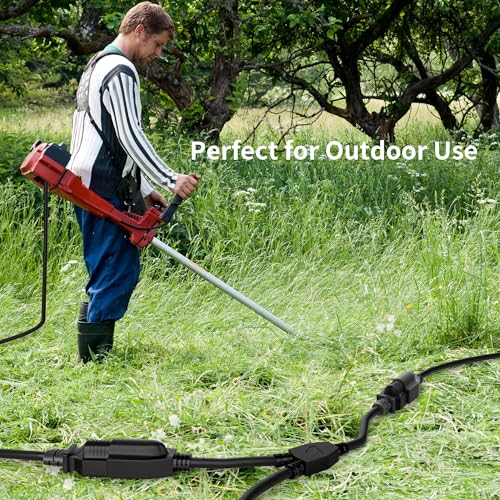2 Way Power Cord Splitter Cable 3 Ft-3 Prong 1 to 2 Extension Cord-Outlet Saver-Elecan Male to Female Y Splitter Power Extension Cable Strip–UL Certified SJTW 16 Gauge 13 A/125 V–Black - size: 3FT