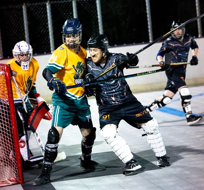 MyLec MK5 Street/DEK Shin Pad, Lightweight & Durable Hockey Accessories, 360° Straps, Hard Front Shells, Breathable Material, Metatarsal Padding Ice Hockey Shin Guards, Foam Rubber - color: Black, size: 11"