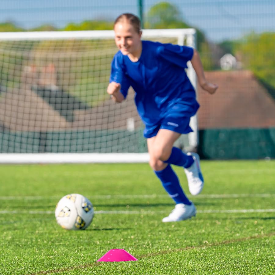 FORZA Multi-Sport Training Marker Cones | Pack of 50 or 1000 Soccer Cones in 8 Vibrant Colors - Durable Construction, Portability and Convenient Storage with Holder - color: Pink, size: Pack of 50
