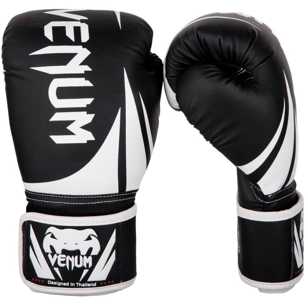 Venum Challenger 2.0 Boxing Gloves - For Kids - color: Black/White, size: 8-Ounce