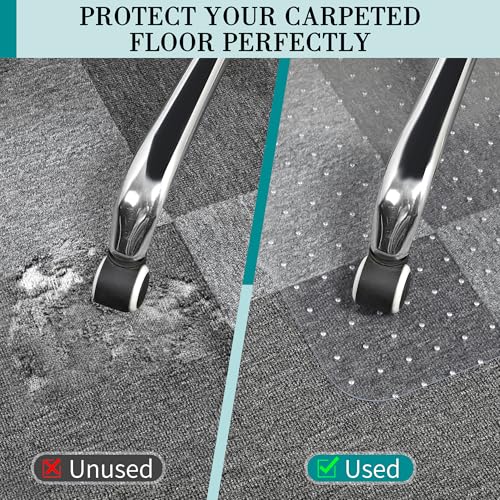 BesWin Office Chair Mat for Carpets, 36" x 48" Low Pile Carpet Protector Mat for Office Chair, Heavy Duty Computer Desk Floor Mat for Carpeted Floors for Home/Offices, Easy Glide(48" x 36" with Lip) - size: 48"x36"with Lip