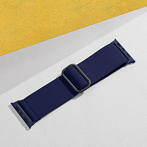 Adorve Stretchy Band Compatible with Apple Watch Bands Ultra 3/2/1 49mm 46mm 45mm 44mm 42mm 41mm 40mm 38mm Men Women, Soft Nylon Elastic Braided Strap Fits for iWatch Series 11/10/9/8/7/6/5/4/3/SE3-1 - color: Black/Gray/Navy Blue/Blue Gray/Dark Army Green