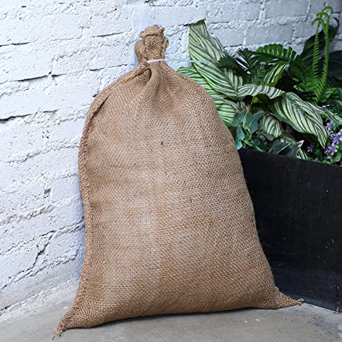 Shappy 10 Pieces Burlap Sand Bag 14" x 26" Empty Sand Bags with Solid Tie Flood Control Bag Water Barrier Sandbag for Flooding Moving House, Store Bags, Tent Sandbags