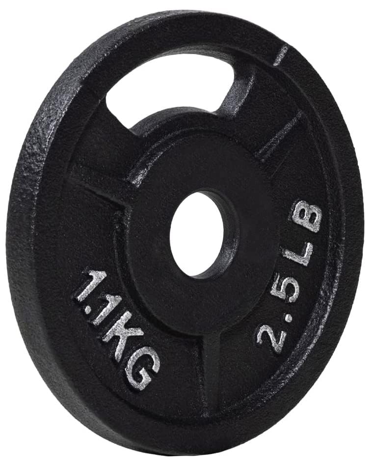 Fitvids 2-Inch Olympic and 1-Inch Standard Cast Iron Weight Plate for Strength Training & Weightlifting, Multiple Weights Available - color: Standard (1-Inch Center), style: 2.5LB Set of 4