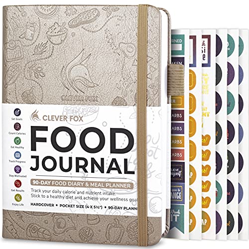 Clever Fox Food Journal Pocket - Daily Food Diary, Meal Planner to Track Calories & Nutrients, Weight Loss Tracker Notebook, 4x5.5” (Pearl) - color: Pearl, size: Pocket (4.0'' x 5.5'')