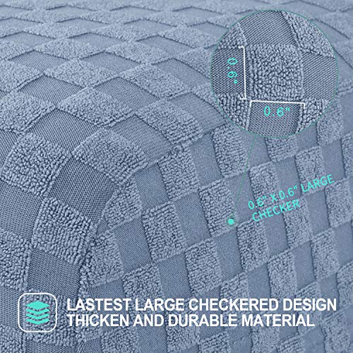 YEMYHOM 1 Piece Stretch Wingback Chair Slipcover Latest Jacquard Design Wing Chair Cover Non Slip Furniture Protector with Foam Rods for Living Room (Wing Chair, Light Blue) - color: Light Blue, size: 1 Pack - Wing Chair