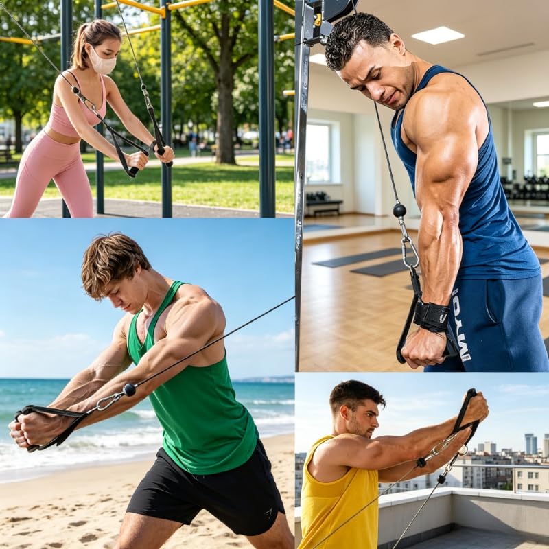 2 Pack Resistance Bands Handles, Heavy Duty Foam Grips with Nylon Straps and Carabiners for Home Gym Strength Training