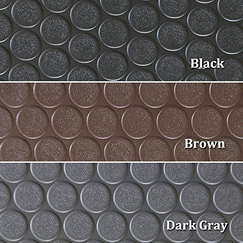 Rubber-Cal Coin-Grip Flooring and Rolling Mat - color: Brown, size: 2mm x 4 x 4-Feet