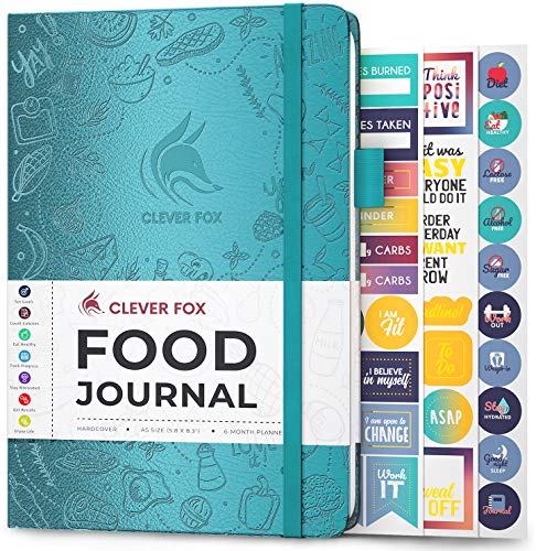 Clever Fox Food Journal - Daily Food Diary, Meal Planner to Track Calories & Nutrients, Weight Tracker Notebook, A5 (Aquamarine) - color: Aquamarine, size: A5 (5.8'' x 8.3'')