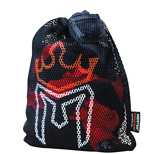 Meister WRAP Bag for Washing MMA & Boxing Hand Wraps - Drawstring Mesh Large | Built for fighters to wash, dry and protect hand wraps, with porous mesh that helps prevent tangles and snagging - color: Black, size: Large
