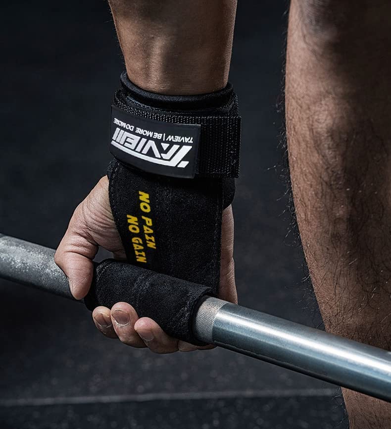 TAVIEW Wrist Straps for Weightlifting for Maximum Grip Support - Lifting Deadlift Strap & Weight Lifting Grips Gloves for Working Out Pull Up Deadlifting & Shrugs - color: black