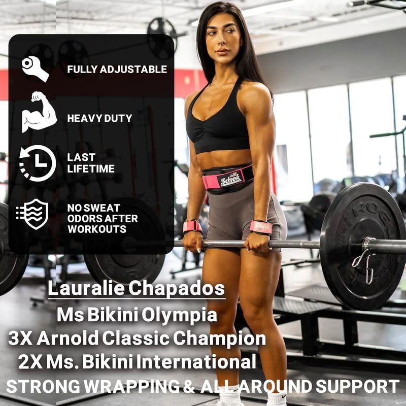 Schiek Sports Model 1907 Platinum Edition Ultimate Grips - 3 in 1 Weight Lifting Straps Wrist Wraps and Grip Pads - color: Pink, size: Medium