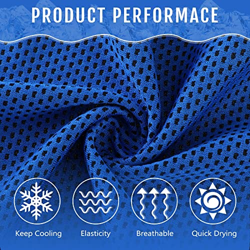 Hosuly 30 Pack Cooling Towels, 40"x12" Ice Breathable Soft Chilly Sweat Rag Microfiber Workout Rags for Gym Cooling Towels for Neck and Face for Yoga Golf Sport Running - color: Dark Blue