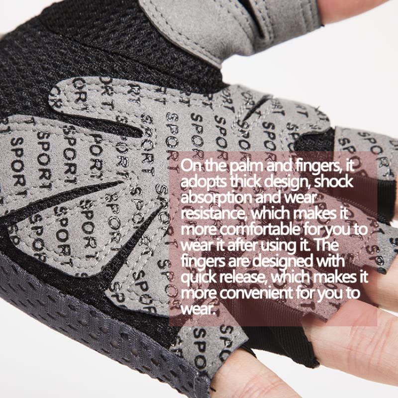 KEYDUACU Workout Gloves,Weight Lifting Fingerless Gym Exercise Gloves,Men's and Women's Anti-calluses Must-Have Fitness Gloves, Lightweight and Breathable - color: gray, size: Medium