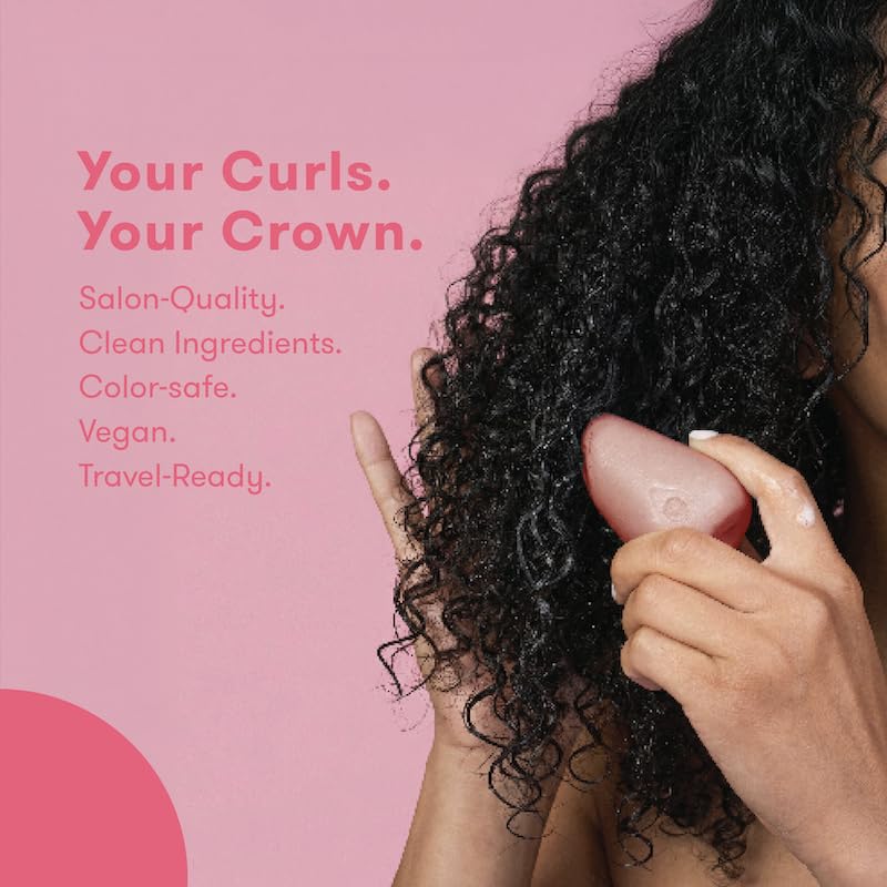HiBAR - Curl Conditioner Bar - For Curly Hair - Define & Seal in Moisture - With Babassu & Pracaxi Butter & Rice Protein - Plastic-Free - Soap, Paraben & Sulfate-Free - Color Safe & Vegan -1 Solid Bar - style: Curl - Enhances Curls