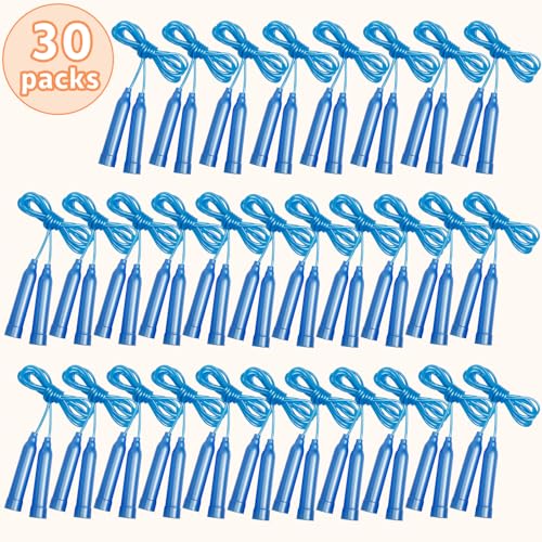 30 Pcs Kids Jump Rope,Colorful Jump Ropes for Kids,7.2 Feet Plastic Jump Ropes,Adjustable Skipping Rope,Jumping Ropes for Party Favors,Birthday Gifts,Indoor Outdoor Activity - color: Blue
