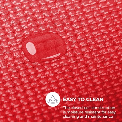 Voyage 5mm Studio Yoga Mats, 6 Pack, 72x24in | Extra Long, Anti-Tear Exercise Mats for Workout, Stretching, Fitness - Non Slip Gym Mats for Home, Schools and Studios - color: Red