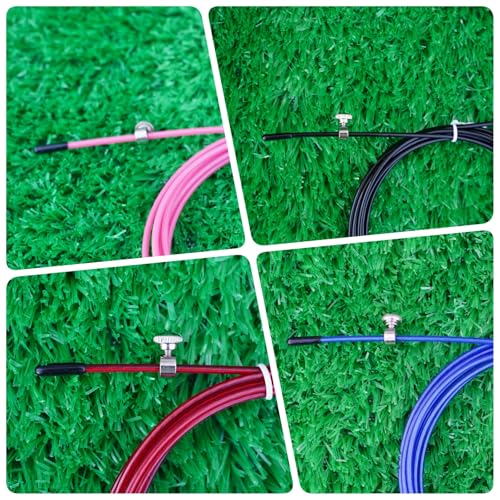 Replacement Cable Cord for Speed Jump Rope, 10FT Stainless Steel Cable Wire,Wire Replacement Jump Rope Speed Cable Accessory for Fast Speed Jump Ropes - color: Screw+Caps