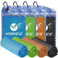 YQXCC 4 Pack Cooling Towels (47"x12"), Ice Cool Neck Towel, Soft Breathable Microfiber for Yoga, Golf, Gym, Running, Camping & Hot Weather - color: Light Blue/Dark Gray/Orange/Green