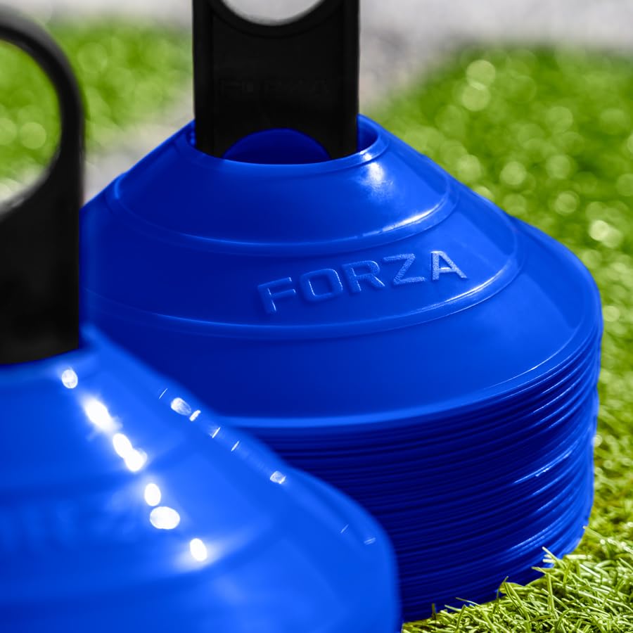 FORZA Multi-Sport Training Marker Cones | Pack of 50 or 1000 Soccer Cones in 8 Vibrant Colors - Durable Construction, Portability and Convenient Storage with Holder - color: Electric Blue, size: Pack of 1000