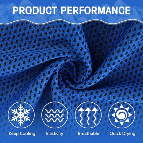 Hosuly 6 Pack Cooling Towels 40"x12" Ice Towel Cooling Neck Wraps Soft Breathable Chilly Stay Cool in Summer for Sports Yoga Golf Gym Activities (Dark Blue) - color: Dark Blue