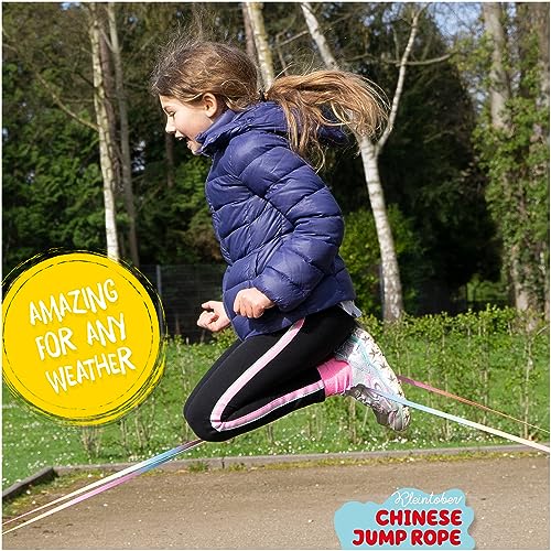 Kleintober I Chinese Jump Rope I Rubber Twist I Gummitwist I Indoor and Outdoor Toys I Stretchy Rope for Kids I with Instructions for Play I Outdoor Toys for Kids Ages 8-12
