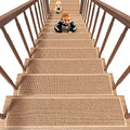 PADOOR Non Slip Stair-Treads,Rubber Backing Stair-Runners for Wooden Steps,15PCS Residue Free Carpet Stair Treads for Kids and Dogs 8"x30" Beige - size: 15PCS, style: Beige