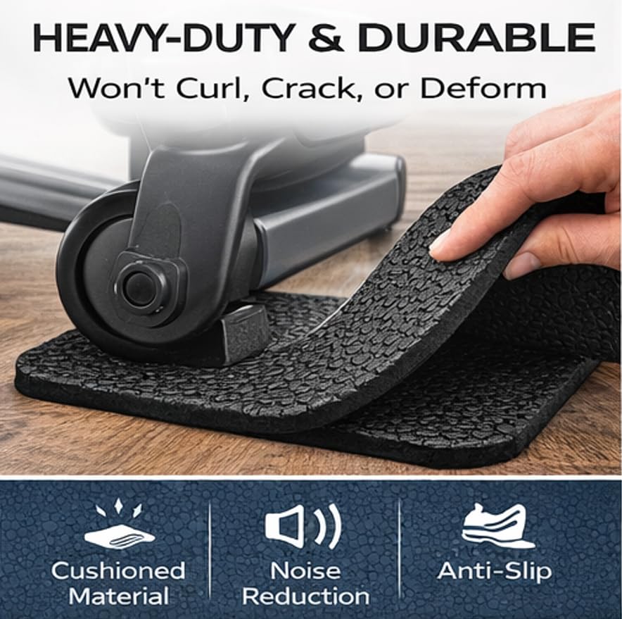 Lastforever Treadmill Mat for Home Gym, Heavy-Duty Exercise Equipment Mat, Non-Slip & Floor Protection Pad for Treadmills, Ellipticals & Fitness Machines