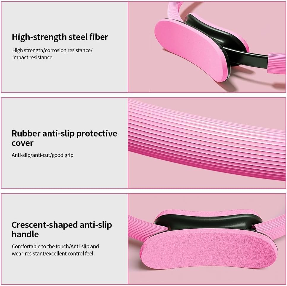 Pilates Ring and Ball Set, 6 Pcs Home Pilates Kit with 13” Circle Circle Yoga Ring 3 Resistance Bands 9.8” Pilates Ball Pilates Grip Socks, Pilates Essential Kit for Women Girl Home Workouts - size: 13 PCS