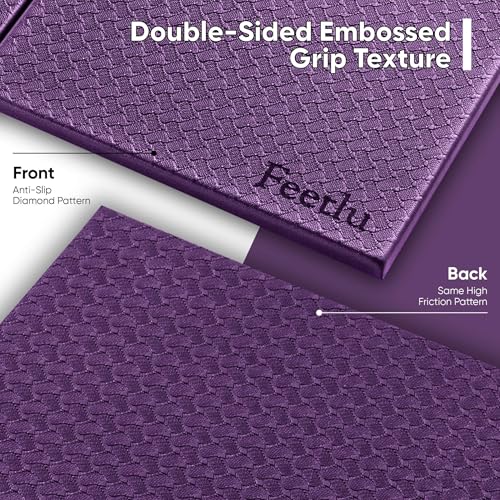 Yoga Knee Pad Cushion Exercise Knee Pad Folding, 1/2" Thick 24"x12" Eliminate Pain During Yoga or Exercise Workout– Extra Thick Padding& Support for Yoga Pilates, Fitness Exercise - color: Purple