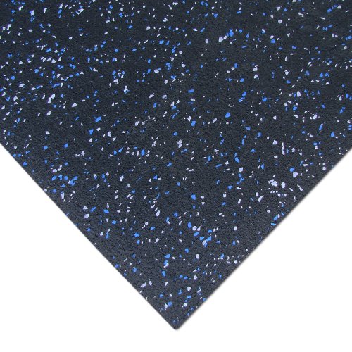 Rubber-Cal Elephant Bark Rubber Flooring - 3/16" Thick - color: Blue Steel, size: 48"L x 48"W x 0.2"Th