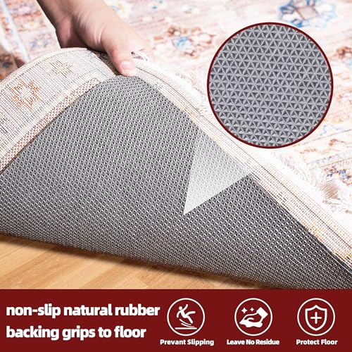 BAGAIL Felt and Natural Rubber Backing Rug Pads 1/4” Thick, 4 x 6 Ft Non Slip Carpet Gripper Keep Rugs in Place, Under Area Rug Protective Cushioned Pads, Carpet Runners, Hardwood Floors Protection - size: 6' x 4' (Rectangular), style: 1/4" Thick