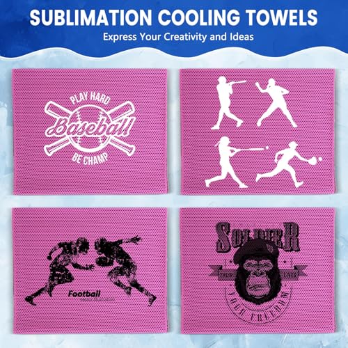 Hosuly 100 Pack Cooling Towels, 40"x12" Cooling Towels for Neck and Face Breathable Soft Chilly Sweat Rag Microfiber Sport Rags for Gym Yoga Golf Running - color: Rose Red