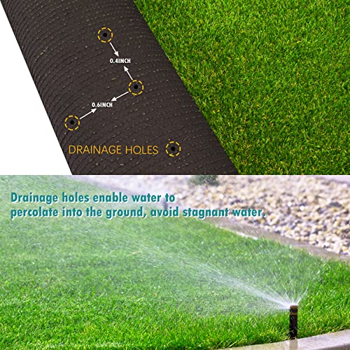 Heyroll Artificial Turf Grass Indoor Outdoor 1 ft x 15 ft, 0.8 inch Realistic Synthetic Fake Grass, Artificial Lawn Rug Dog Pets Mat, Turf Carpet for Patio Landscape Backyard, Custom Size - size: 1FTx15FT