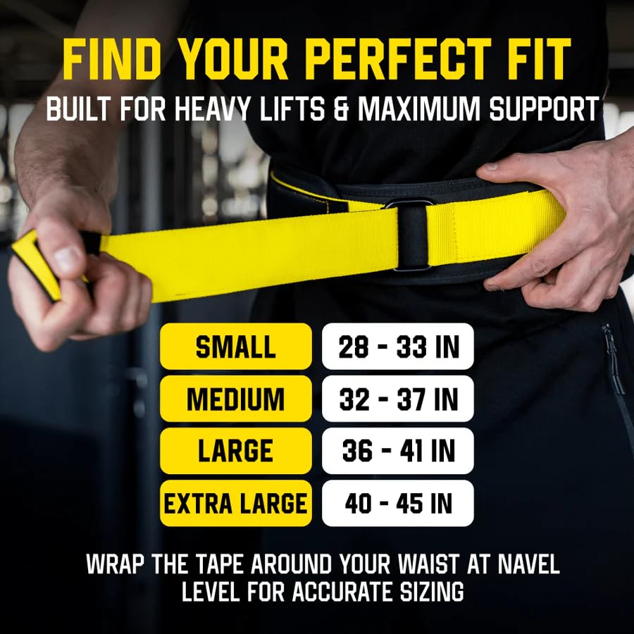 GRIPZILLA Weight Lifting Belt for Men & Women – Gym Belt for Back Support, Powerlifting, Deadlifts, Squats, Bodybuilding, Workout, Cross Training, Quick Lock Buckle Weightlifting Belt, Fitness Gear