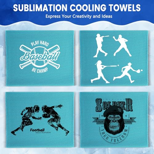 Hosuly 100 Pack Cooling Towels, 40"x12" Cooling Towels for Neck and Face Breathable Soft Chilly Sweat Rag Microfiber Sport Rags for Gym Yoga Golf Running - color: Water Blue